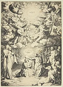 Christi dåb i Jordan by Jan Harmensz. Muller