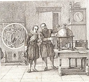 Christian 4. i besøg hos Tycho Brahe på Uranienborg by C.W. Eckersberg