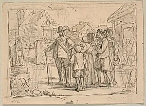 Christian d. IV taler med nogle bønder by Wilhelm Marstrand