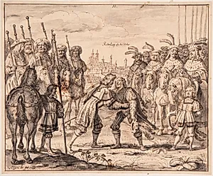 Christian I møder prins Maximilian ved Rothenburg ob der Tauber i 1474 by Crispijn de Passe (II)