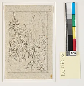Christian I ophøjer Holsten til hertugdømme 1460 by Nicolai Abildgaard