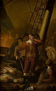 Christian IV på "Trefoldigheden" i slaget på Kolberger Heide 1644
