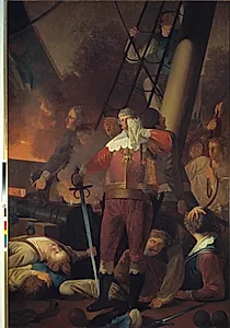 Christian IV på "Trefoldigheden" i slaget på Koldberger Heide 1644 by Wilhelm Bendz
