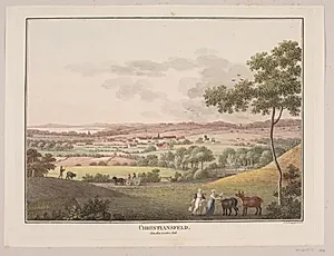 Christiansfeld, fra den vestlige side by Søren L. Lange