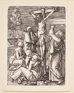Christus på korset, det større blad by Albrecht Dürer