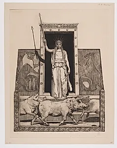 Circe forvandler Odysseus` mænd til svin by Hans Nikolaj Hansen