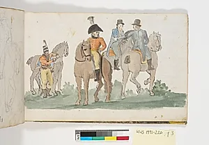 Civile og militære ryttere i landskab by C.W. Eckersberg