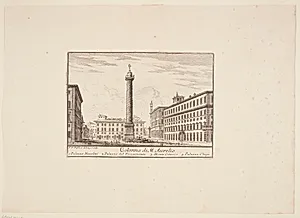 Colonna di M. Aurelio. 1. Palazzo Niccolini. 2. Palazzo del Vicegerente. 3. Monte Citorio. 4. Palazzo Chigi by Paolo Anesi