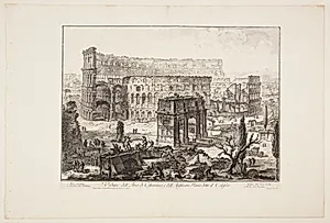 Constantin's triumfbue og Colosseum by Giovanni Battista Piranesi