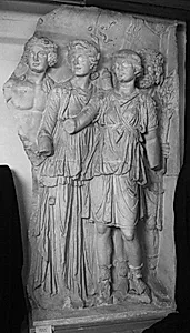 Daciens skytsguder hilses af Trajan (Trajan er ikke bevaret) by Ubekendt