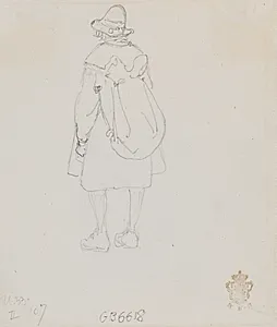 Dalarbonde set fra ryggen by Wilhelm Marstrand