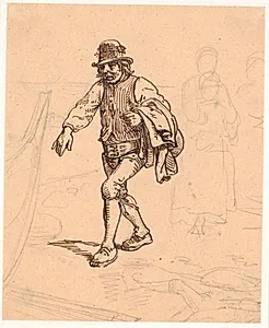 Dalkarl går mod båden til kirkefærden by Wilhelm Marstrand