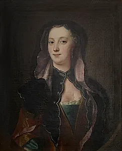 Dame i sort og rød dragt by Andreas Møller