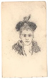 Dame med hat. Brystbillede by L.A. Ring