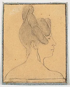 Damehoved. Profil til højre by Wilhelm Bendz