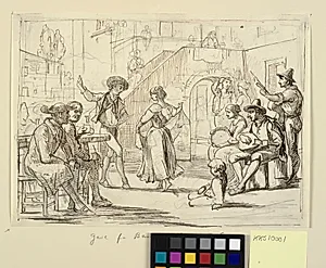 Dans uden for et osteri by Wilhelm Marstrand
