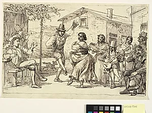 Dans uden for et osteri by Wilhelm Marstrand