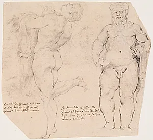 Dansende satyr og stående Silen by Willem Panneels