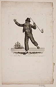 Dansende sømand med pibe by Gerhard Ludvig Lahde