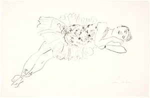 Danserinde, liggende på siden med hovedet på sin arm by Henri Matisse
