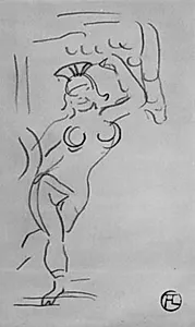 Danserinde set forfra by Henri de Toulouse-Lautrec