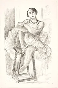 Danserinde, siddende på en skammel by Henri Matisse