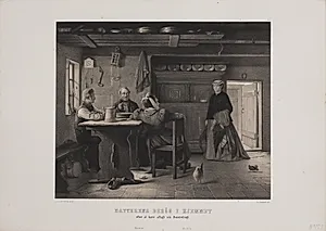 Datterens besøg i hjemmet by Adolph Kittendorff