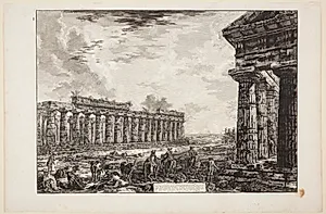 De 18 sidesøjler, tegnet fra siden, modsat siden, som vistes i det første blad [...] by Giovanni Battista Piranesi