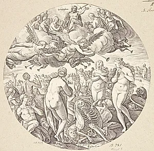 De dødes opstandelse by Hendrick Goltzius