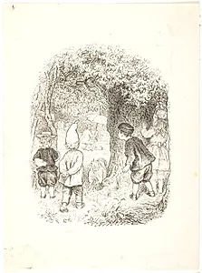 De fire børn i en skov by Lorenz Frølich