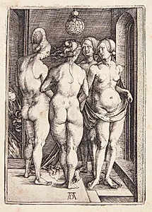 De fire hekse, eller fire nøgne kvinder by Albrecht Dürer
