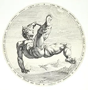 De fire himmelstormere - Ikaros by Hendrick Goltzius