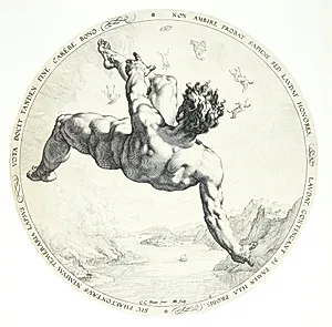 De fire himmelstormere - Phaeton by Hendrick Goltzius