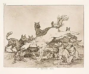 De forsvarer sig godt (78) by Francisco de Goya