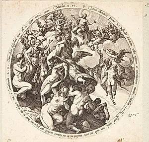 De frelstes optagelse i himlen by Hendrick Goltzius
