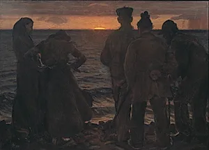 De gamle ved stranden by Richard Bergh