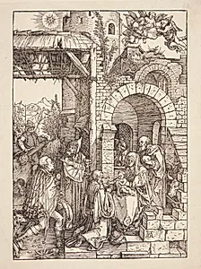De hellige tre kongers tilbedelse by Albrecht Dürer