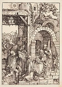 De hellige tre kongers tilbedelse by Albrecht Dürer