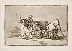 De maurere, som slog sig ned i Spanien og opgav Koranens overtro, tilegnede sig denne kunst at jage og spidde en tyr på sletten by Francisco de Goya