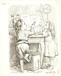 De to børn præparerer sommerfugle by Lorenz Frølich