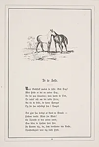 De to heste. Illustration til H.V. Kaalund, "Fabler for Børn" by H.P. Hansen