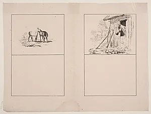 De to heste; Møllehesten by Adolph Kittendorff