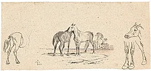 De to heste; samt studie af heste by Johan Thomas Lundbye