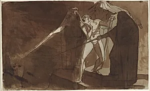 De tre hekse viser Macbeth det hjelmklædte hoved by Johann Heinrich Füssli