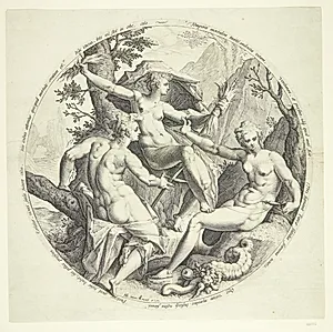De tre skæbnegudinder by Jacob Matham