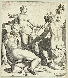 De tre skæbnegudinder by Jan Harmensz. Muller