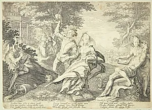 De uforstandige jomfruer fester by Jan Saenredam