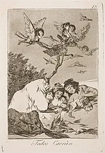 De vil alle falde ned by Francisco de Goya