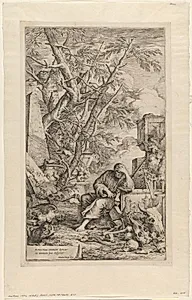 Demokrit, hensunket i betragtninger by Salvator Rosa