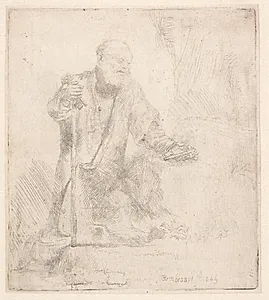 Den angrende Petrus by Rembrandt van Rijn